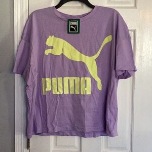 Puma classic logo purple tshirt NWT M